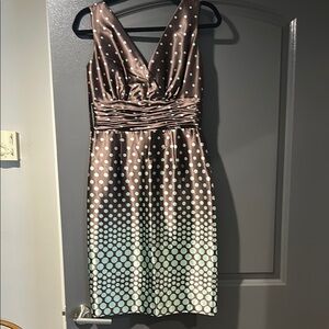 Elegant Brown Polka Dot Dress